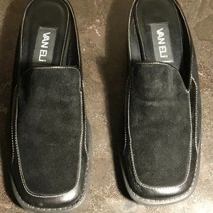 Van Eli Black Suede Mules Wm Sz 8.5N